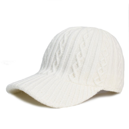 Knitting Wool Baseball Cap Korean Warm Solid Color Light Plate Peaked Cap