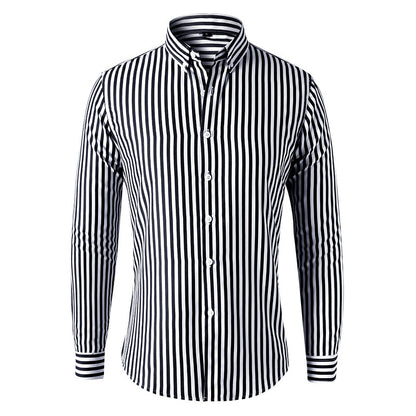 Men's Korean Style Striped Shirt Long Sleeve