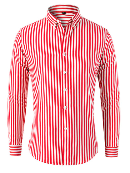 Men's Korean Style Striped Shirt Long Sleeve