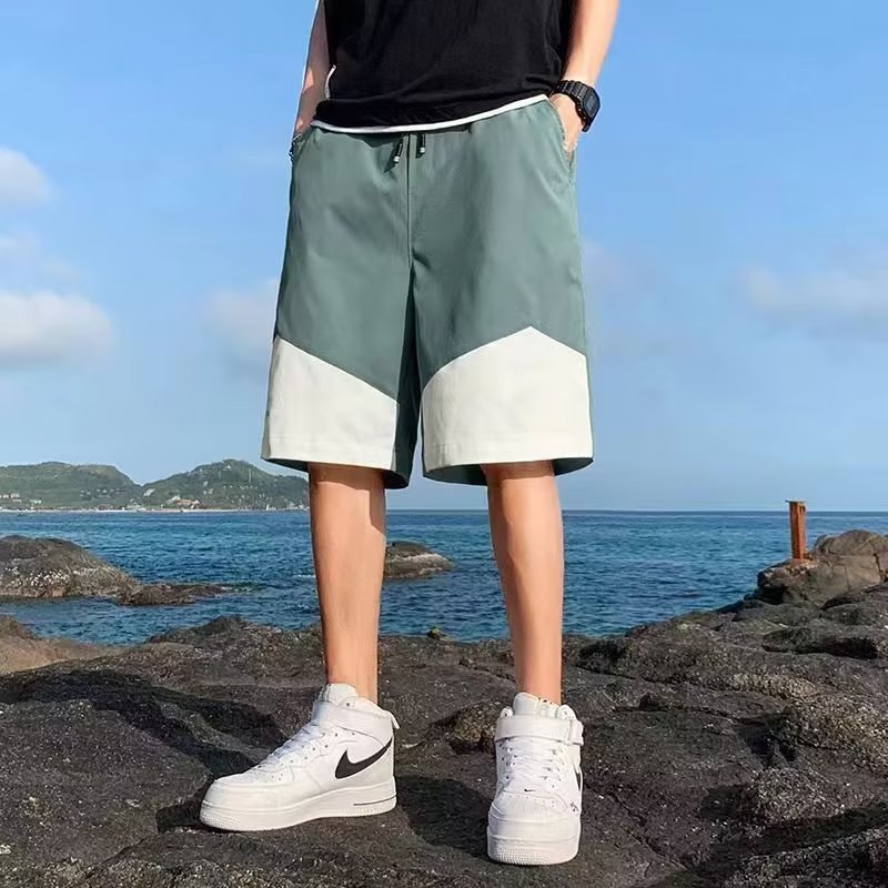 Hong Kong Style Japanese Style Workwear Shorts Men's Casual Loose And Simple Artistic Fifth Pants